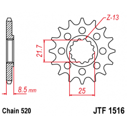 Звездочка передняя JT Sprockets (шаг 520 ) JT JTF1516